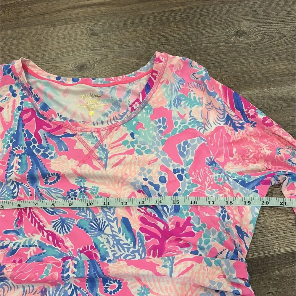 Lilly Pulitzer Convertible Rash Guard Top Mini Dress Sz XL Coverup Aquadesiac